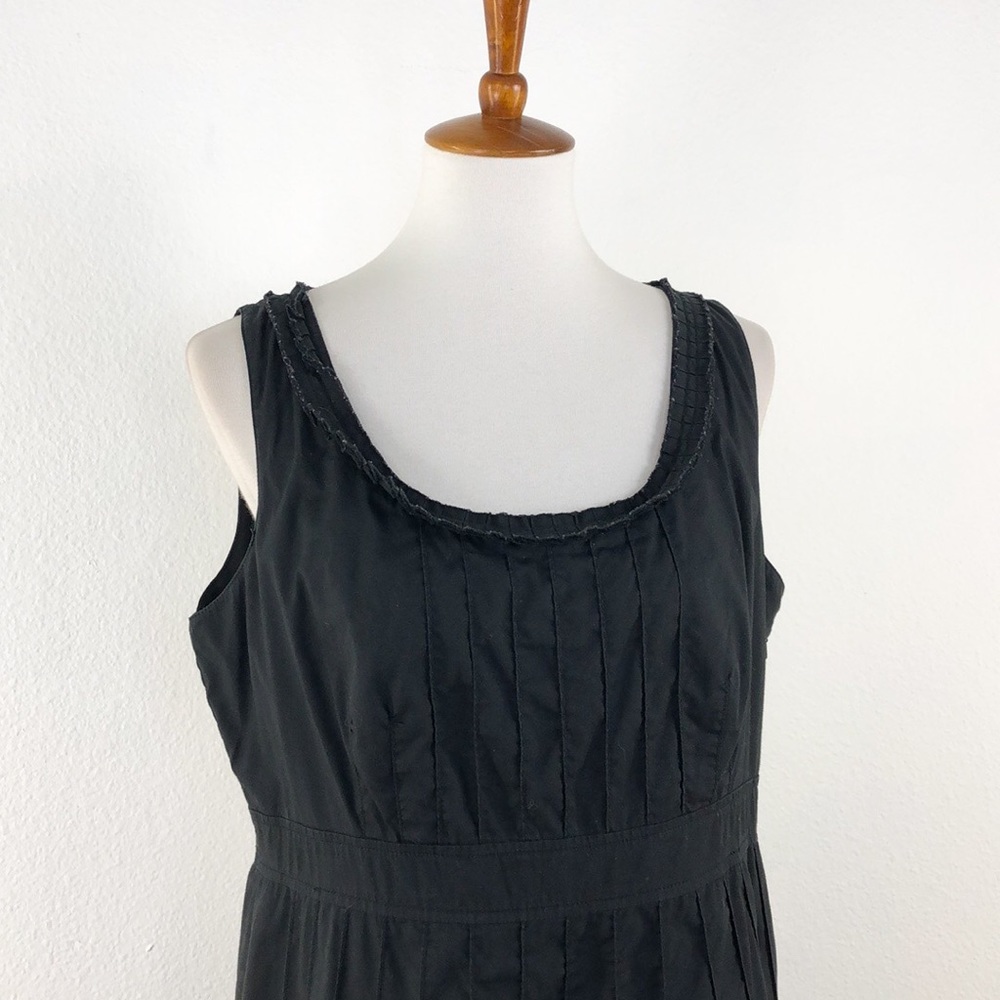 Tory Burch Black Sleeveless Pleated A Line Dress - Picture 2 of 8
